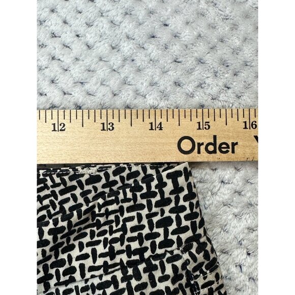 DKNY Trousers Pants Womens Size 8 Printed Black White Tapered Low Rise Cotton - Picture 9 of 10